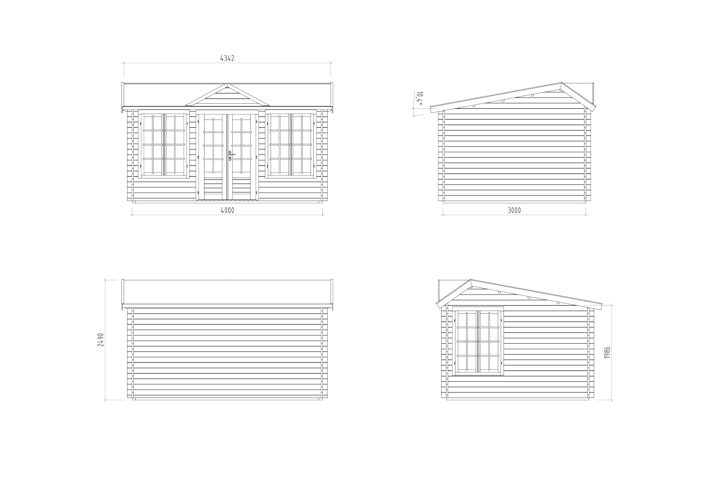 Palmako Gartenhaus Claudia Pentroof (Stufendach) 11,5 m² - 34 mm