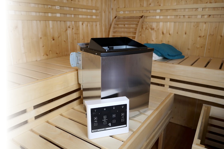 Karibu 9 kW Bio-Kombiofen Saunaofen anthrazit inkl. Steuergerät EASY weiß - Sparset