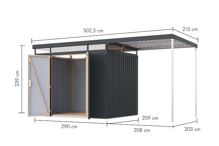 Karibu Metall Gartenhaus Aurum 2/2,5/3/3,5