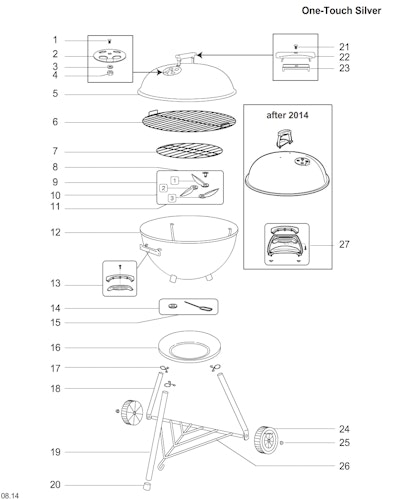 Weber One-Touch Silver 57cm Blk (Germany/Austria)