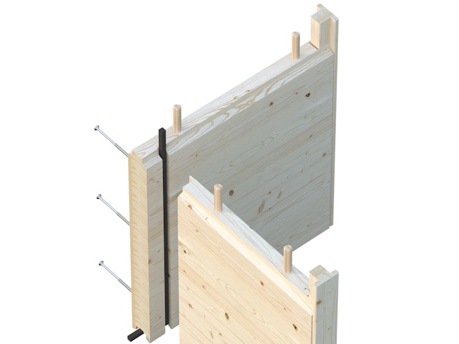 PRE:GA Gartenhaus Belchen 2 Räume Leimholz mit Isolierglas-Schiebetüren mit Schleppdach 700 x 300 cm