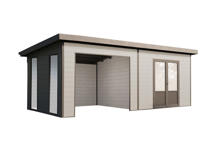 Wolff Finnhaus WPC Gartenhaus Tona 5024 mit Wandpaket - 28 mm