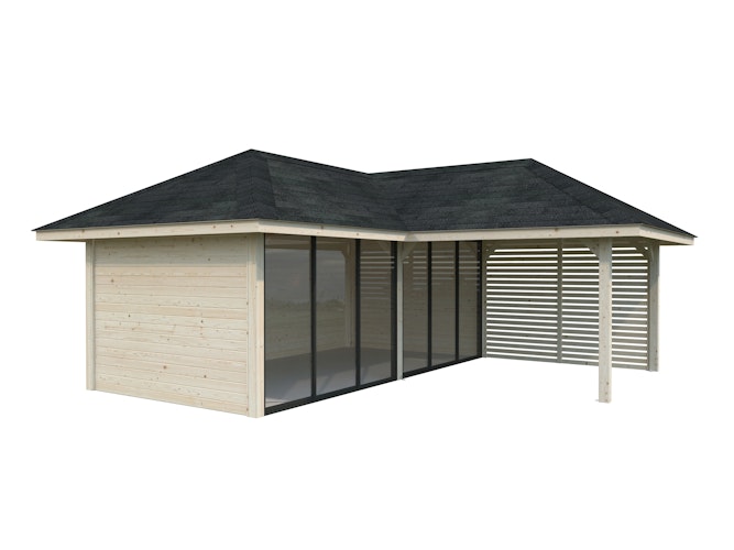 Palmako Pavillon Bianca 24,9 m² Set 513 Slide Plus mit Isolierglas-Schiebetüren