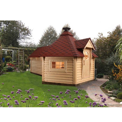 Wolff Finnhaus Grillkota 9 de luxe mit Saunaanbau