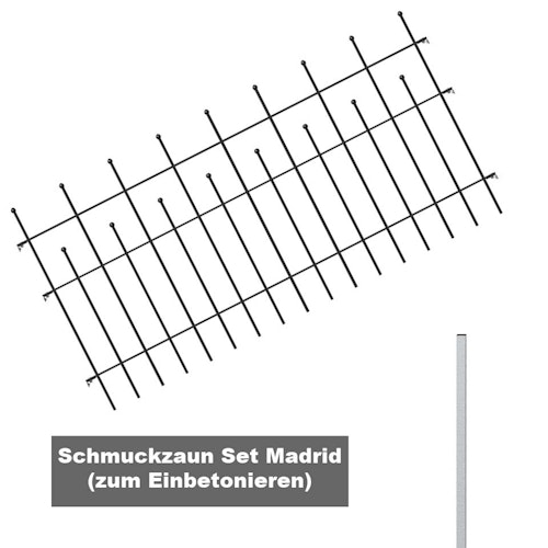 Alberts® Zaun Grundset Madrid zum Einbetonieren
