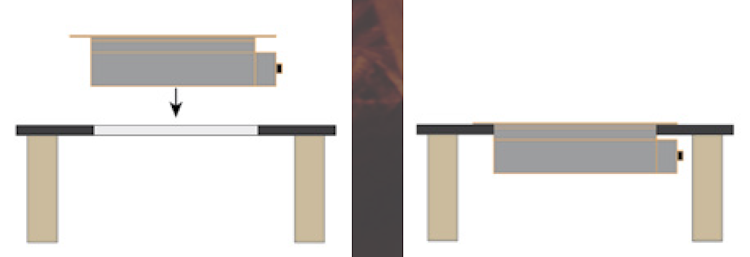 Gardenforma Einbau Gasbrenner für Gas Feuerstelle - rechteckig