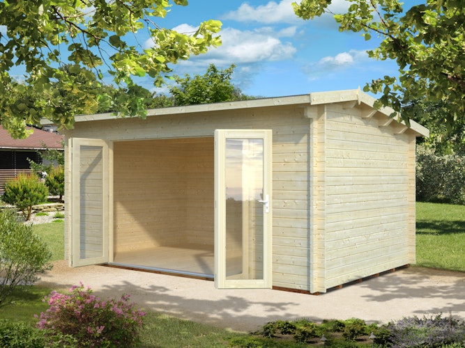 Palmako Gartenhaus Ines 13,7 m² mit Doppelfalttür - 44 mm