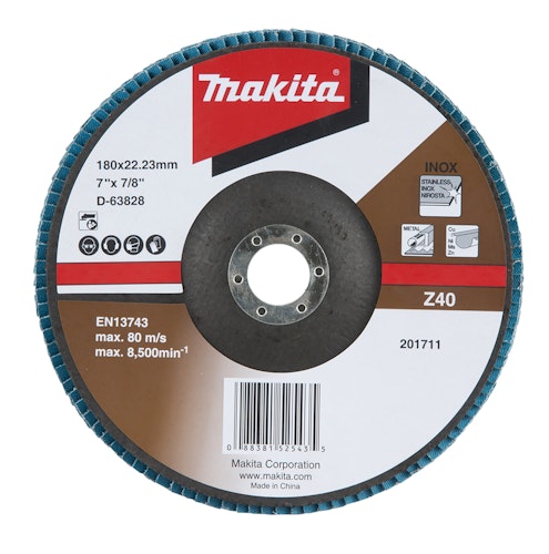 Makita Fächerschleifscheibe 180 mm Z40 D-63828