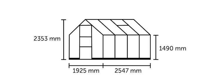 Halls Gewächshaus Icon 6 - 2,5 m² / 3,7 m² / 4,9 m² / 6,1 m²