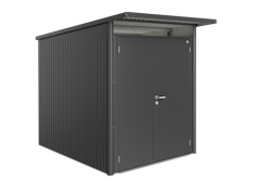 Biohort Gerätehaus Avantgarde mit Doppeltür 180 x 220 cm (Gr. A1 - alte Größe M) Edelstahl-Drückergarnitur dunkelgrau-metallic