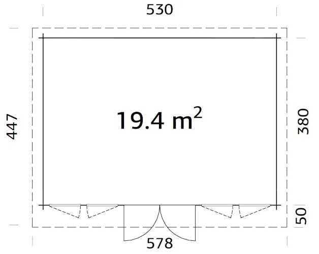Palmako Gartenhaus Lisa 19,4 m² - 44 mm