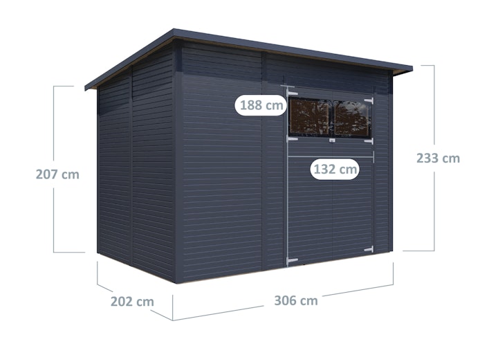 Bertilo Gerätehaus Pent Modern 4 - 18 mm