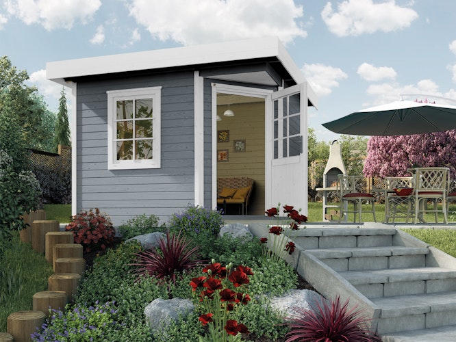 Weka Designhaus 213+ mit extra hoher Tür - 28 mm