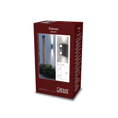 Konstsmide Wandleuchte Potenza, Aluminium, versch. Farben