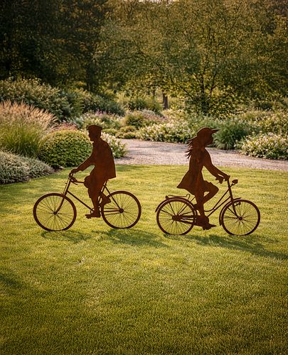 Badeko Deko-Fahrradfahrerin „Annelies“ in Edelrostoptik