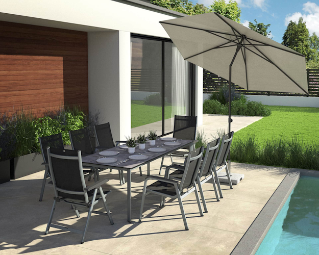 Kettler Multipositionssessel BASIC PLUS, Aluminium Silber / Outdoorgewebe Anthrazit