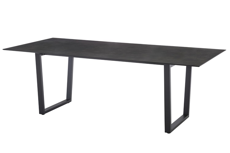 Diamond Garden Kufentisch OXFORD 220 x 100 cm, Edelstahl Dunkelgrau / HPL Granit Dunkel