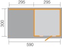 Vorschaubild Weka Gartenhaus 172 mit Anbau (295 cm) - 21 mm