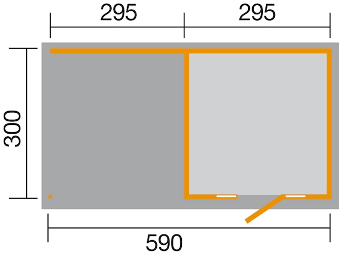 Weka Gartenhaus 172 mit Anbau (295 cm) - 21 mm