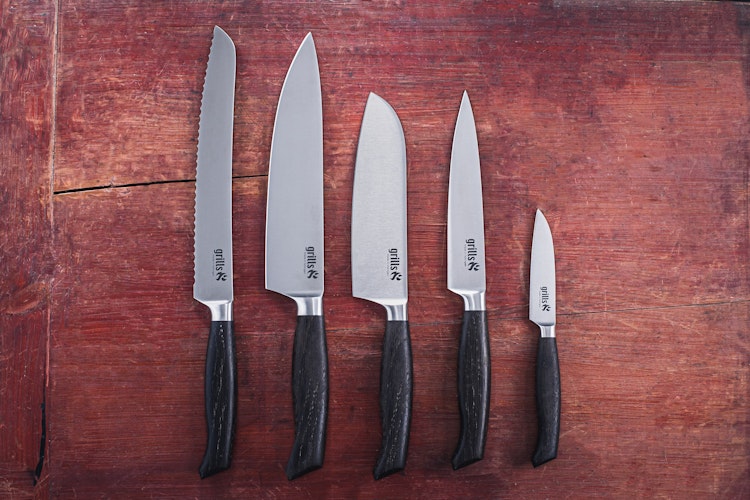 Grills.de Messer-Set mit Eichenholzgriff
