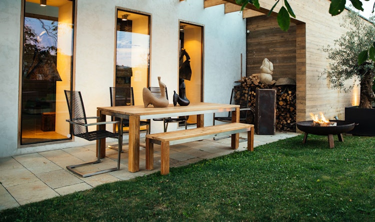 Diamond Garden Bank NIZZA, Recycled Teak / Edelstahl gebürstet