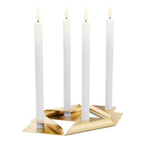 höfats Kerzenhalter-Set SQUARE CANDLE gold 4 Stück