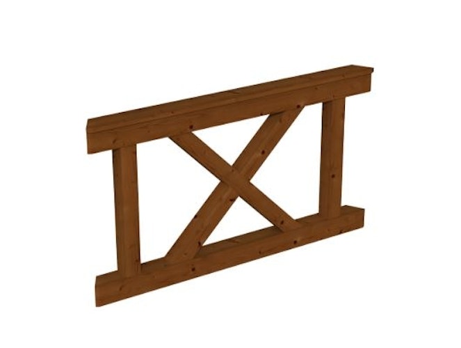 Skan Holz Brüstung Andreaskreuze Pavillon Colmar