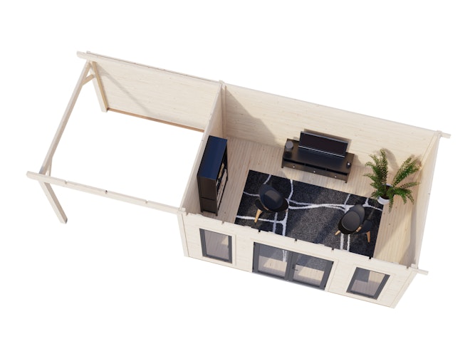 Palmako Gartenhaus Aurelia 12,7+7,9 m² - 44 mm