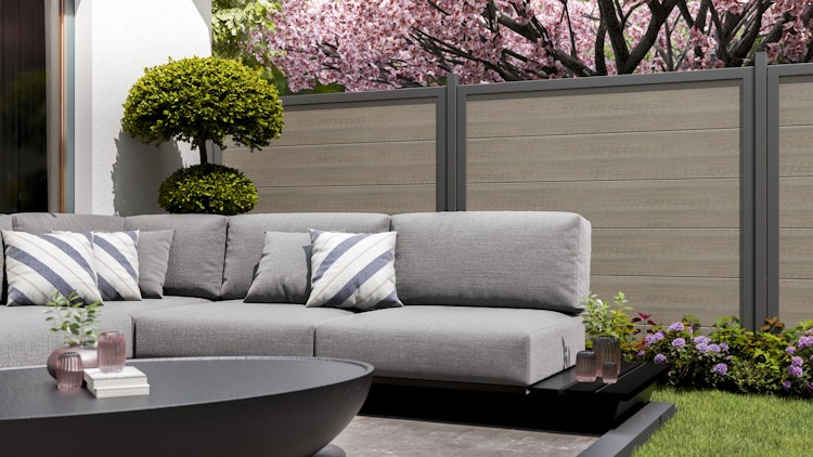 GroJa BasicLine NOVA Sichtschutz PVC Bausatz 1800 x 1800 mm