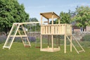 Vorschaubild Akubi Kinderspielturm Anna mit Pultdach inkl. Netzrampe, Anbauplattform, Doppelschaukel und Klettergerüst