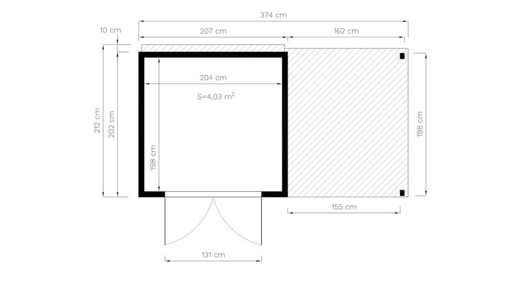 Bertilo Gerätehaus Box 3 Plus - 18 mm
