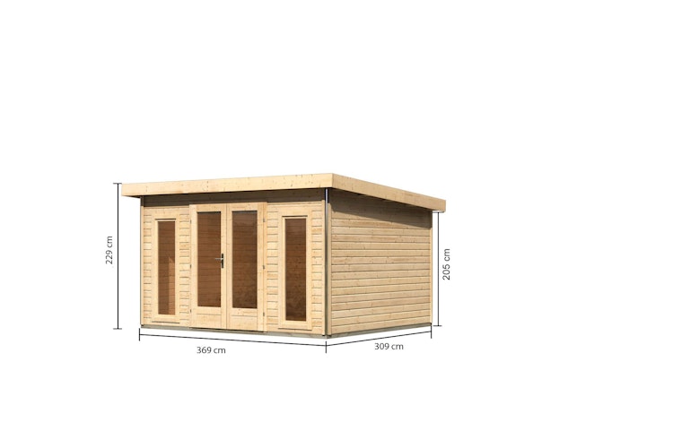 Karibu Premium Gartenhaus Radeburg 2 - 40 mm (Homeoffice-Gartenhaus)