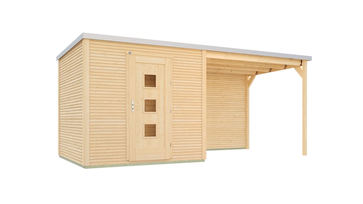 Weka Designhaus 413 B 45 mm inkl. 300 cm Anbau