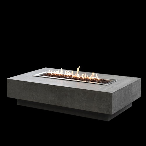 Gardenforma Gas Feuerstelle Hampton aus Faserbeton in Betonoptik, grau