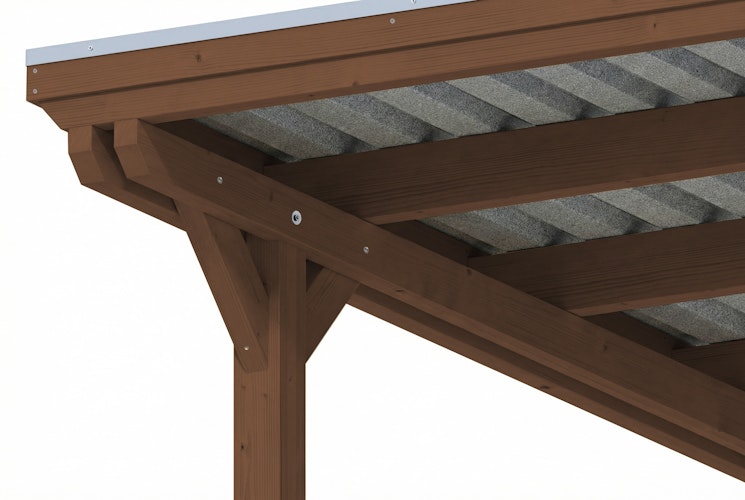 Skan Holz Emsland - Flachdach Doppelcarport aus Leimholz Breite 609 cm