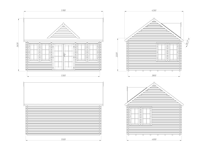 Palmako Gartenhaus Claudia 19,4 m² - 44 mm