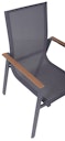 Vorschaubild Garden Pleasure Gartenmöbel Set RANA / SILEA 03, Tisch 200 x 100 + 6 Stapelsessel, Alu Anthrazit / Keramik Silbereiche / Kunststoffgewebe Dunkelgrau