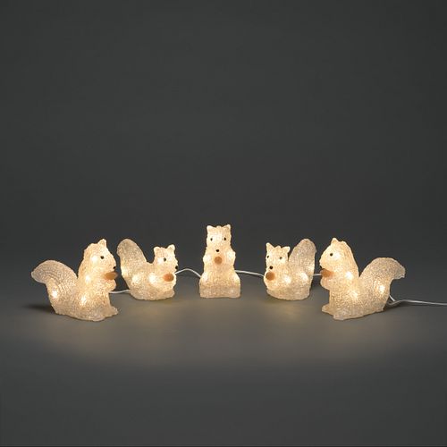 Konstsmide Weihnachtsbeleuchtung LED Acryl Eichhörnchen 5er-Set
