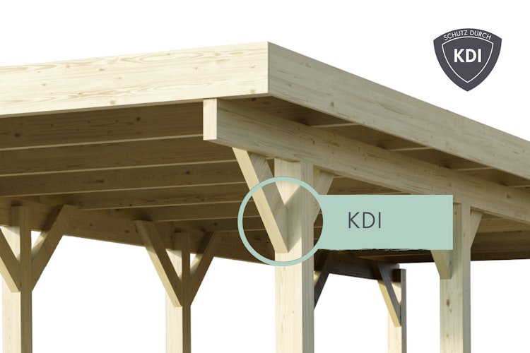 Karibu Carport Einzelcarport Eco 1/2 - kesseldruckimprägniert
