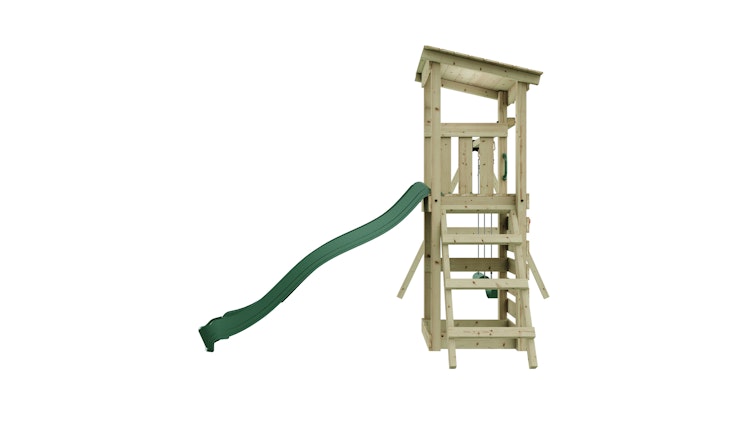 Rebo Spielturm Neapel inkl. Doppelschaukel, Rutsche und Kletterwand - by Weka