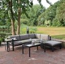 Vorschaubild Garden Pleasure Lounge-Eckgruppe MIRANDA, Aluminium Anthrazit / Kissen Olefin (100 % Polypropylen) Grau