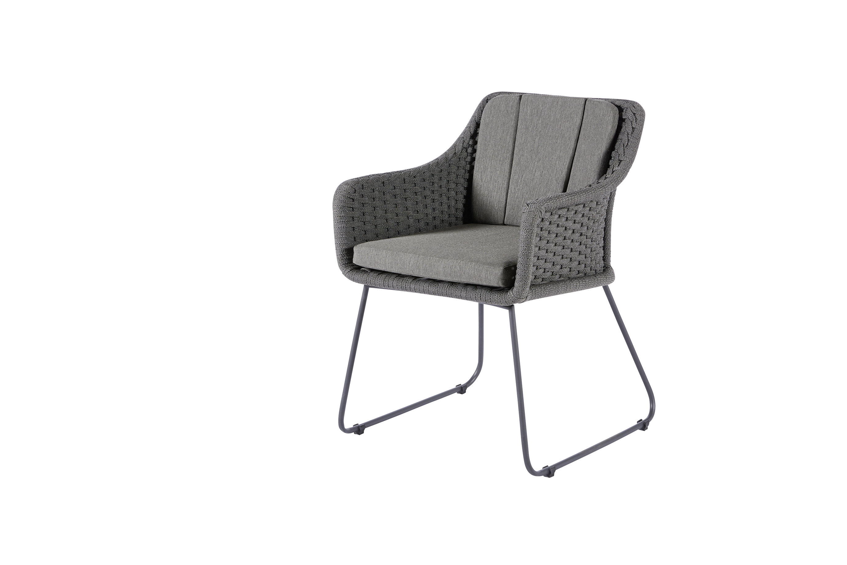 Diamond Garden Stuhl KORFU, Edelstahl Dunkelgrau / Rope / Sunproof (100 % Polypropylen) - Auslaufartikel