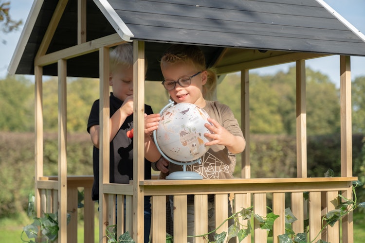 EXIT Panorama 500 Holzspielhaus mit Rutsche & Sandkasten