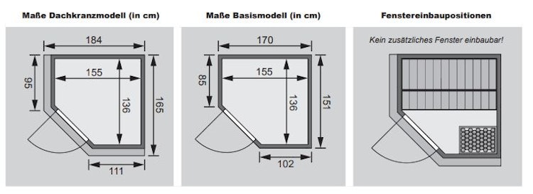 Karibu Sauna Taurin mit Eckeinstieg 68 mm inkl. gratis Sauna-Zubehörset im Wert von 234,94 €