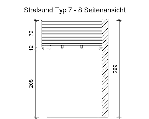 Skan Holz Satteldach Vordach Doppeltür Stralsund