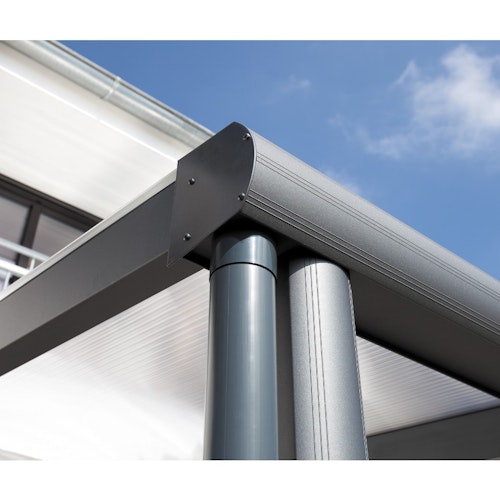 Skan Holz Aluminium Terrassenüberdachung Genua Breite 541 cm