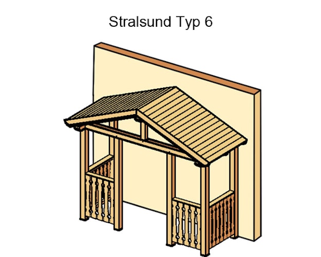 Skan Holz Satteldach Vordach Doppeltür Stralsund