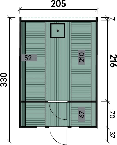 Wolff Finnhaus Saunafass Fasssauna 330 (2-Raum)
