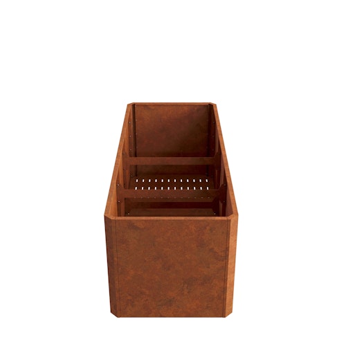 Premium Hochbeet aus Cortenstahl mit Rostpatina 200 x 80 x 75 cm