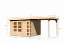 Vorschaubild Karibu Woodfeeling Gartenhaus Kerko 3/4/5/6 mit 240 cm Schleppdach - 19 mm